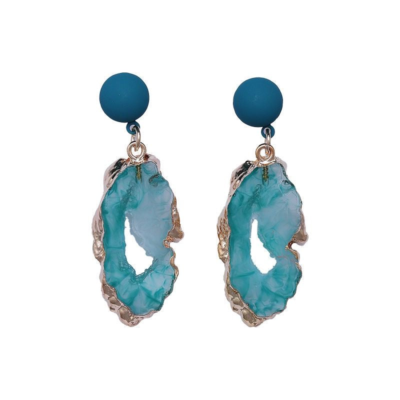 Natural Crystals Energy Multiplier Lucky Wealth Stone Earrings