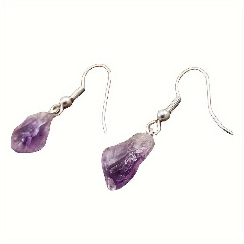 Natural Crystals Energy Multiplier Lucky Wealth Stone Earrings