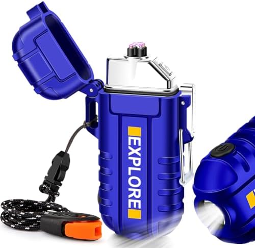 Waterproof Electric Lighter Windproof Dual Arc USB Rechargeable Flameless Plasma Lighters
