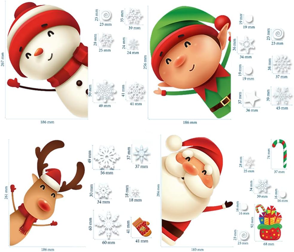 Christmas Snowflake Window Clings Stickers for Glass