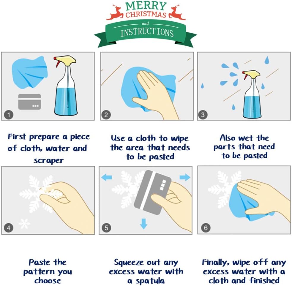 Christmas Snowflake Window Clings Stickers for Glass