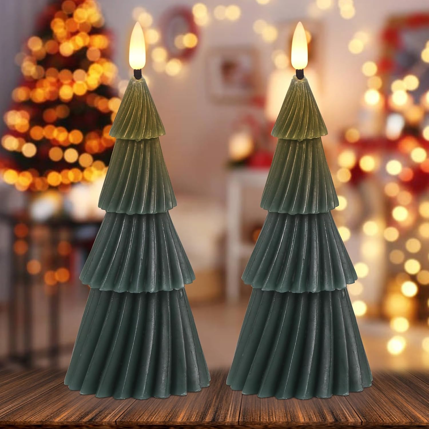 Flameless Candles with Timer, Battery Operated Flickering Wick