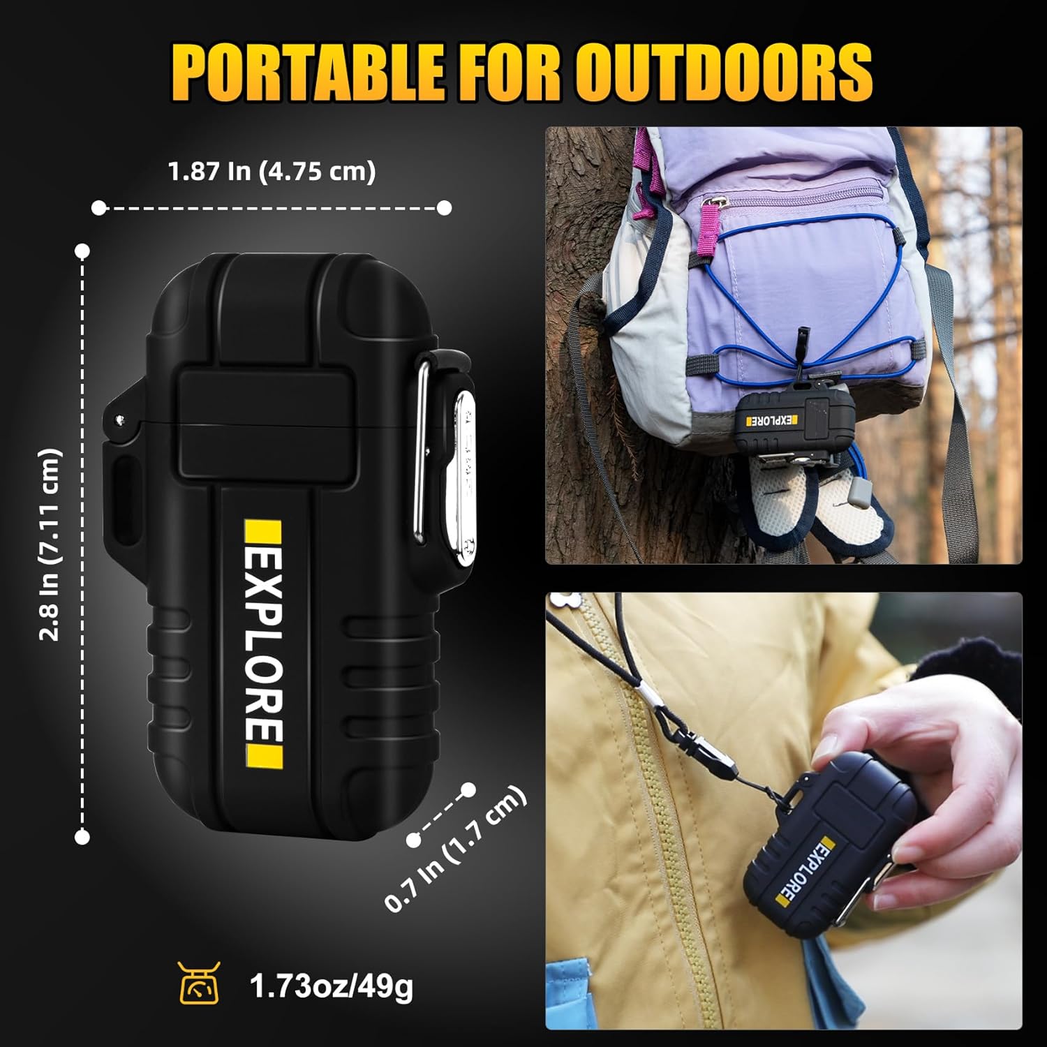Waterproof Electric Lighter Windproof Dual Arc USB Rechargeable Flameless Plasma Lighters