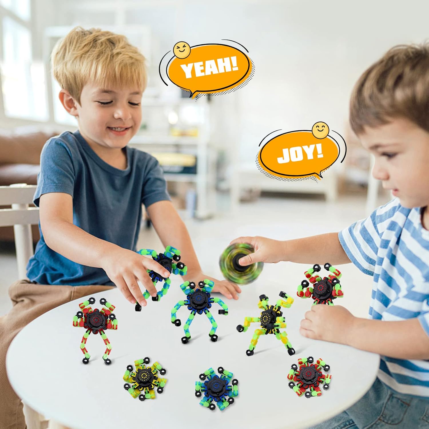 8Pcs Fidget Spinners Decompression Glow in The Dark, Fingertip Gyro DIY Deformable