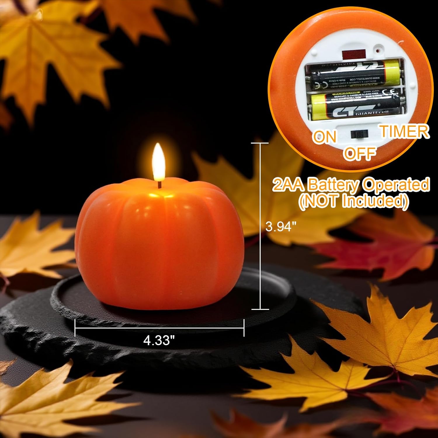 Flameless Candles with Timer, Battery Operated Flickering Wick