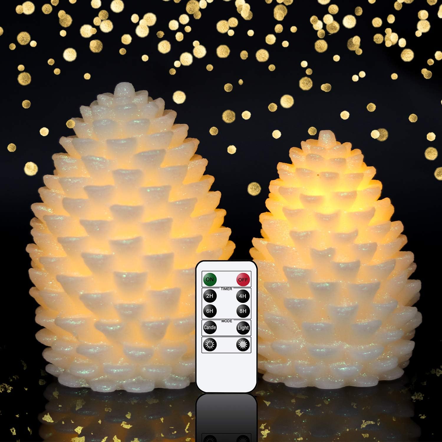 Flameless Candles with Timer, Battery Operated Flickering Wick