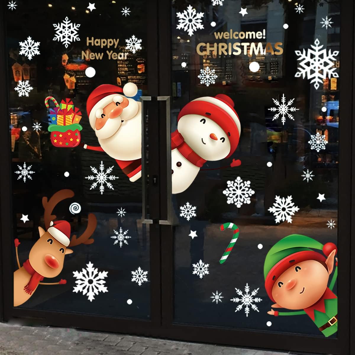 Christmas Snowflake Window Clings Stickers for Glass