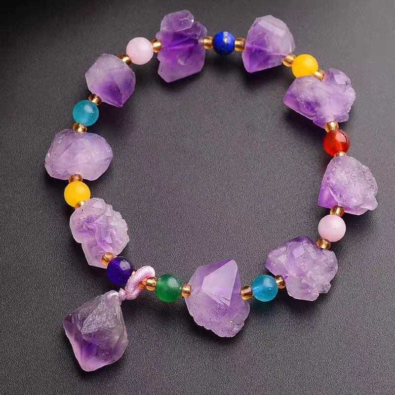 Natural Crystals Energy Multiplier Lucky Wealth Stone Bracelet
