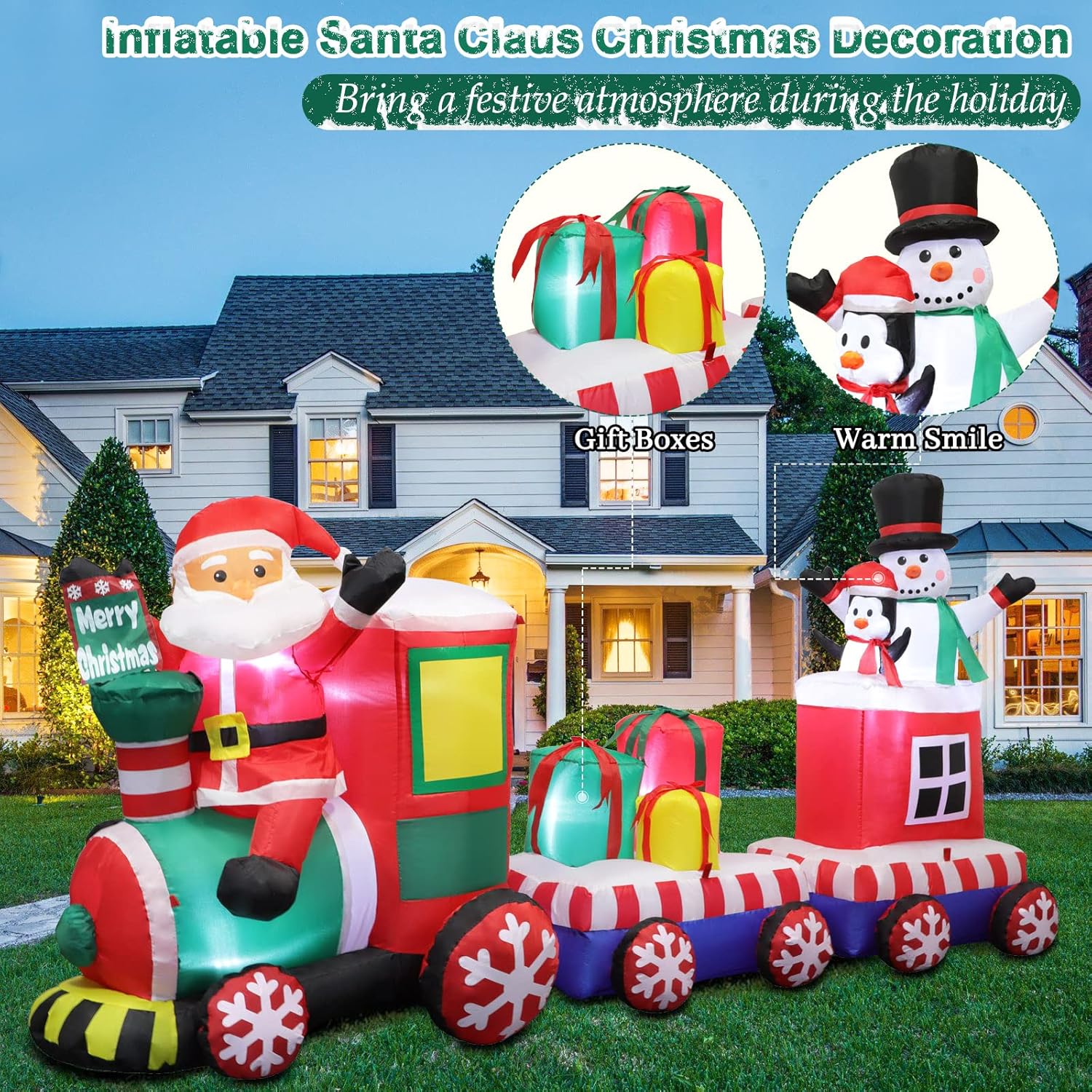 Christmas Inflatables Giant Snowman Outdoor Decorations