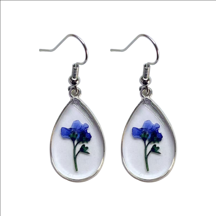 Pressed Flower Jewelry, Unique Resin Dried Flower