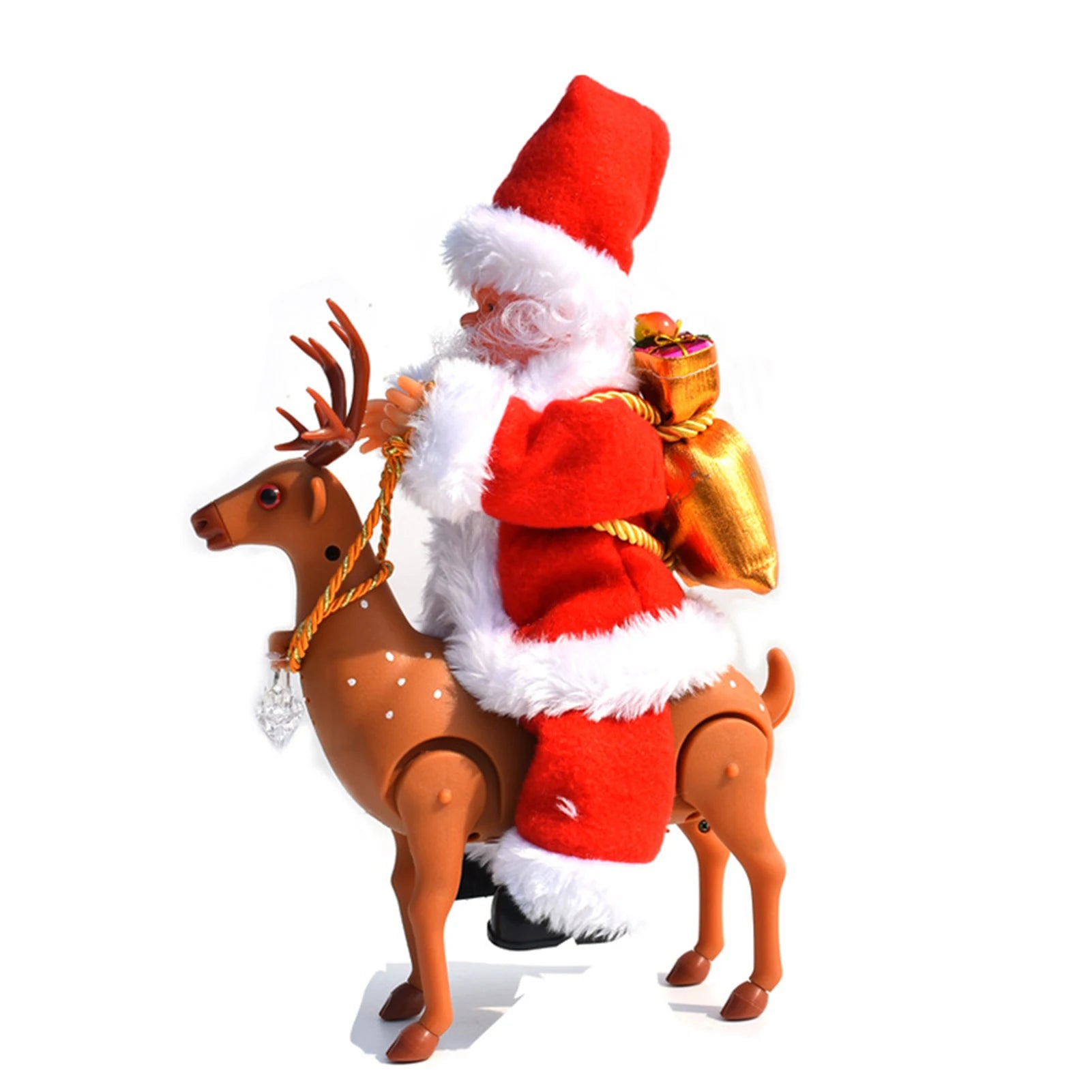 Electric Santa Claus Riding Deer Doll Toy