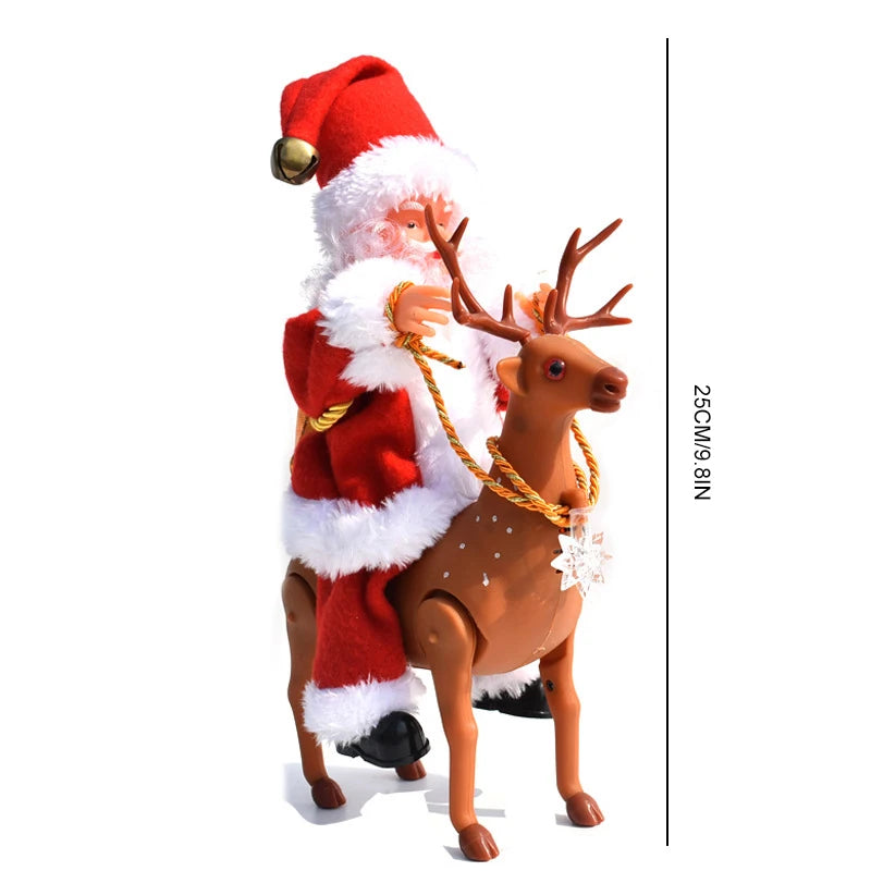 Electric Santa Claus Riding Deer Doll Toy