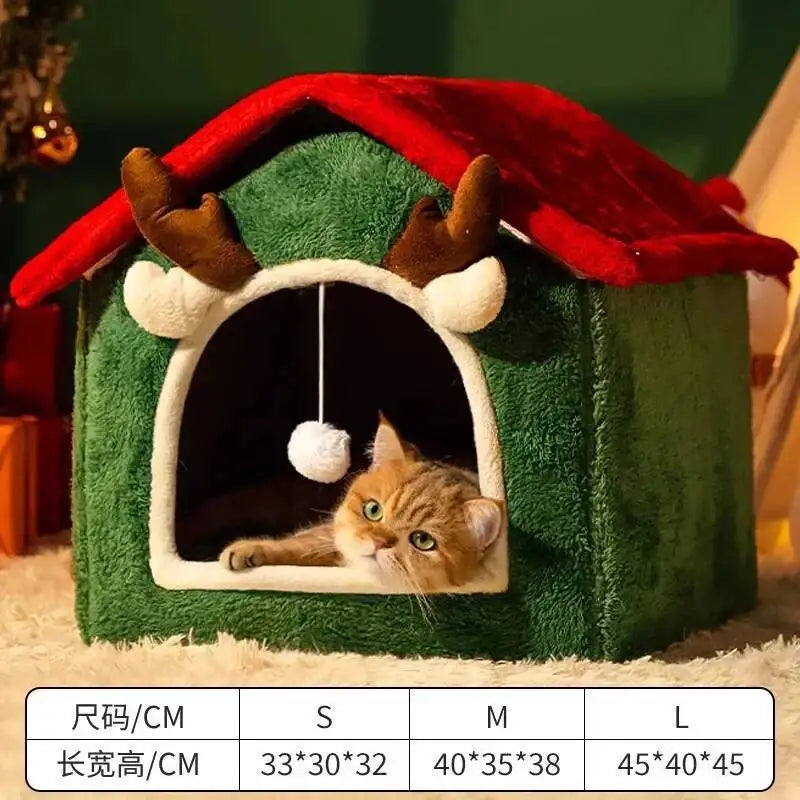 Christmas Cat Nest Dog Multifunctional House