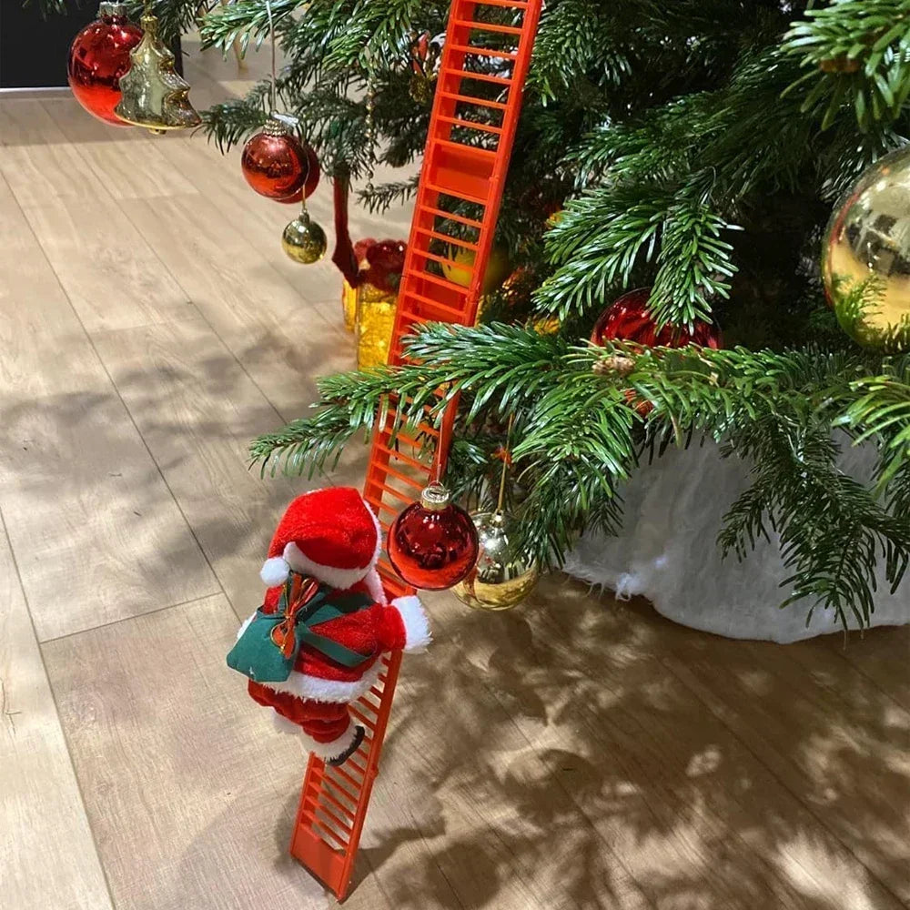 Electric Climbing Ladder Santa Claus Music Doll