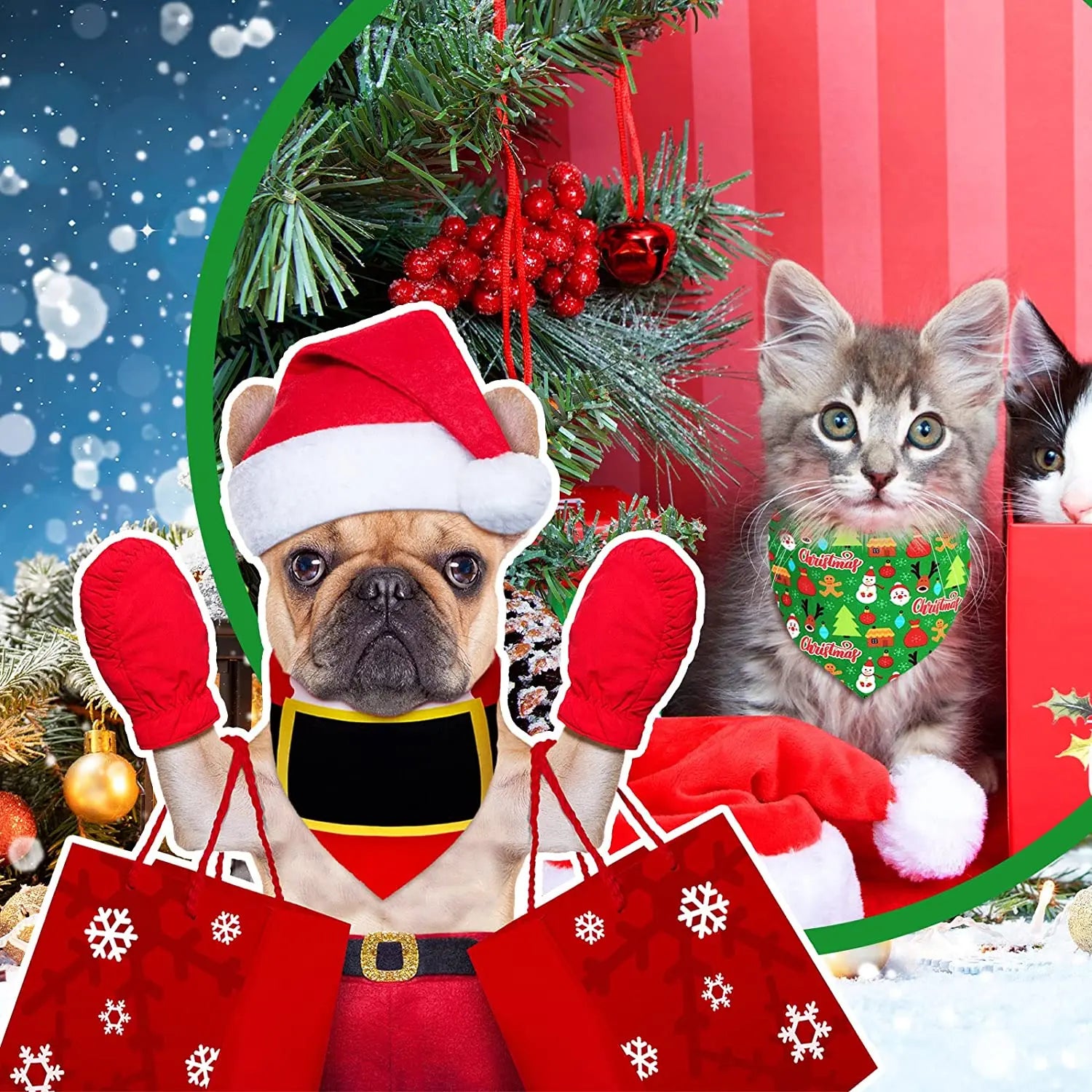 30 Pack Christmas Dog Bandana Fall Pets Scarf Triangle Bibs