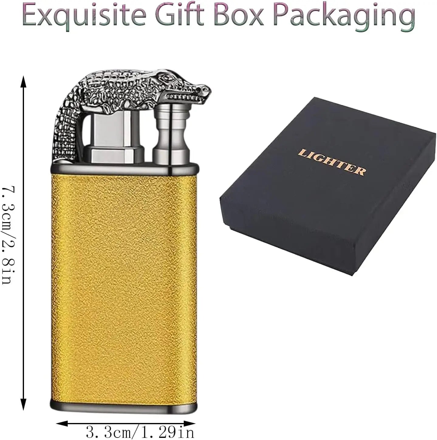 Cool Magic Crocodile Dual Flame Torch Lighter Windproof Jet Torch Lighter Refillable Butane