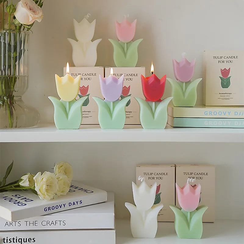 Cute Tulip Scented Candles, Simulated Plant Shapes
