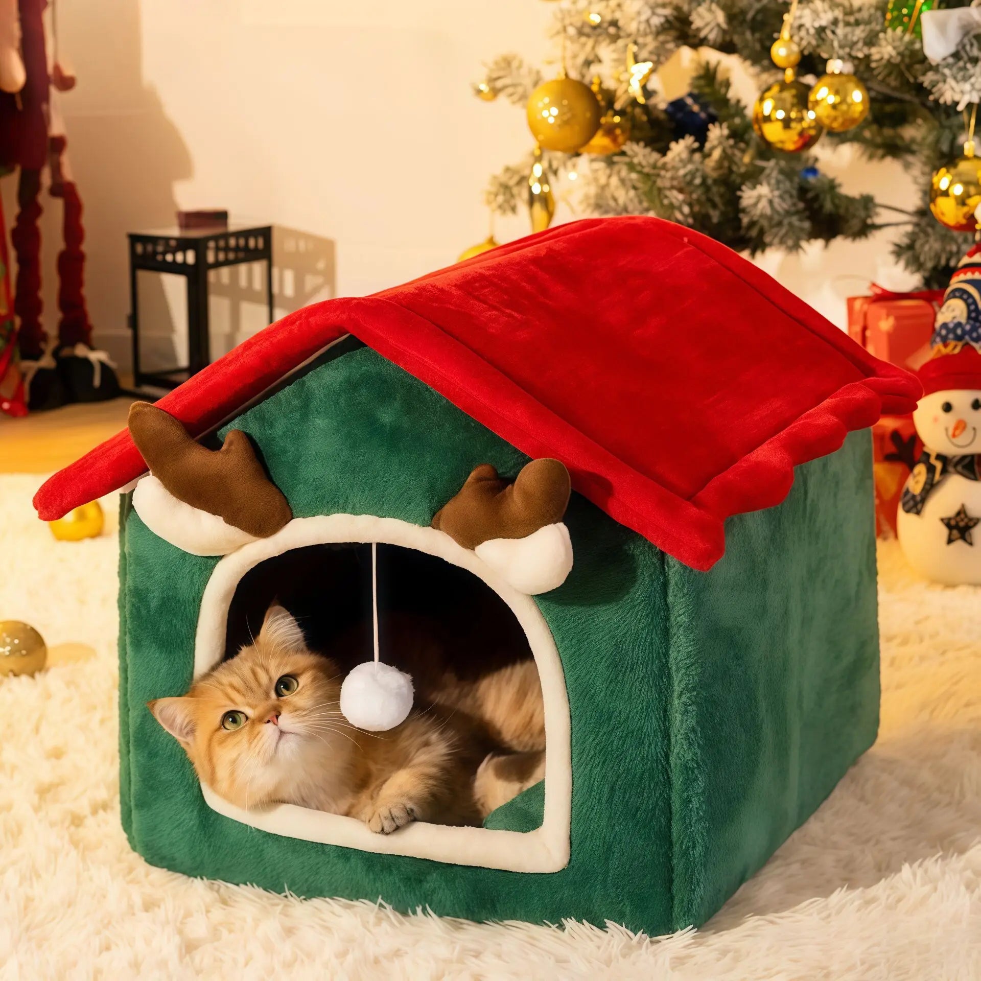 Christmas Cat Nest Dog Multifunctional House
