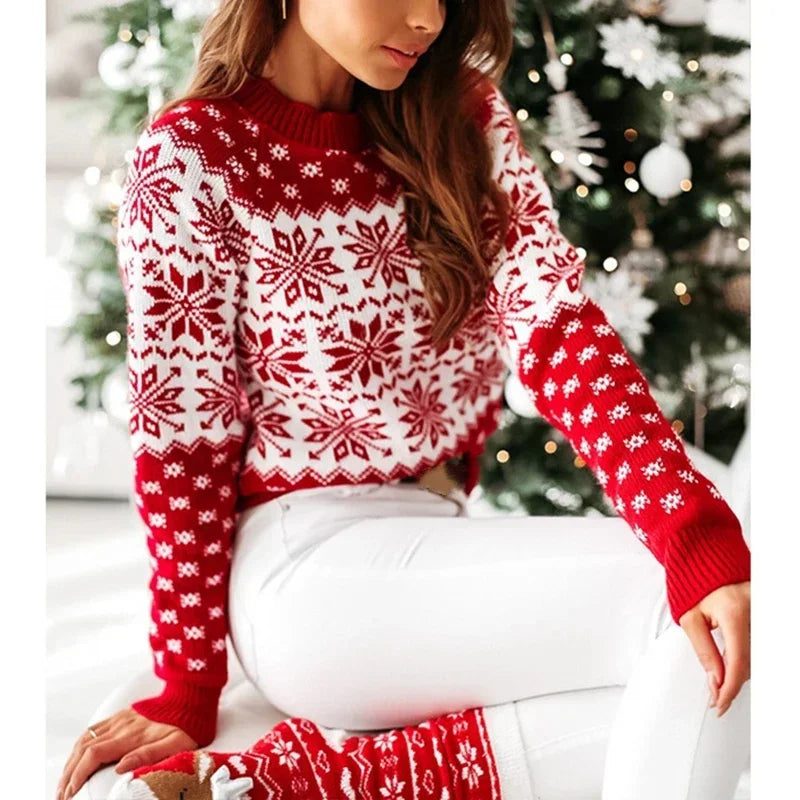 Winter Women Christmas Sweater Snowflake