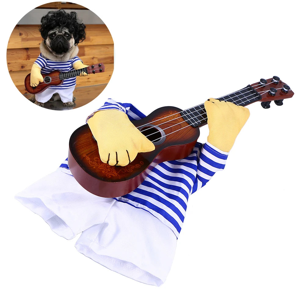 Guitar Playing Costume Pet Clothes Puppy Apparel Jacket