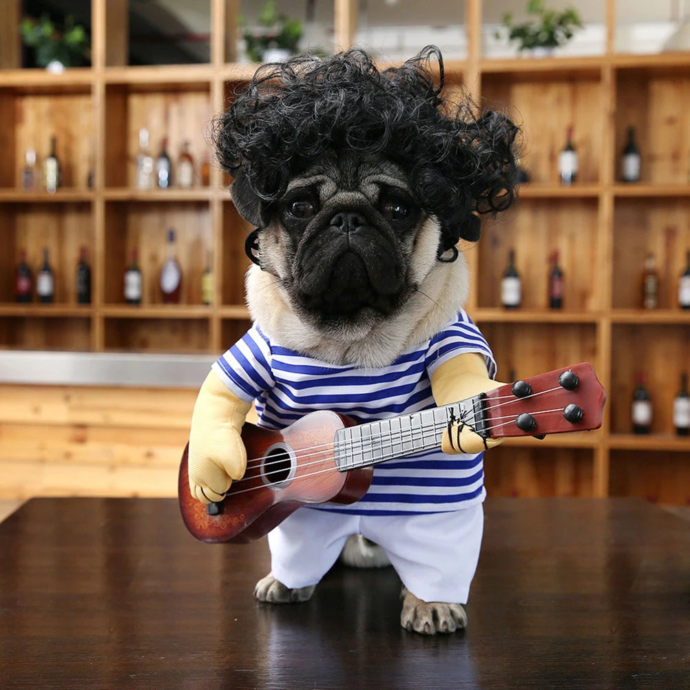 Guitar Playing Costume Pet Clothes Puppy Apparel Jacket
