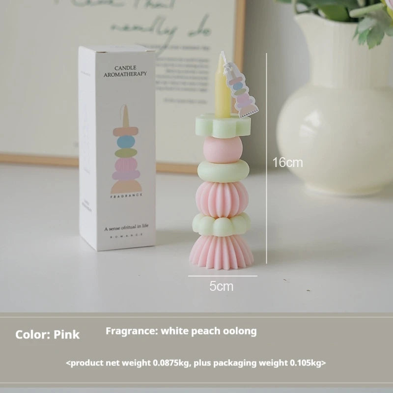 Cute Colored Cylindrical Shaped Aromatherapy Candles