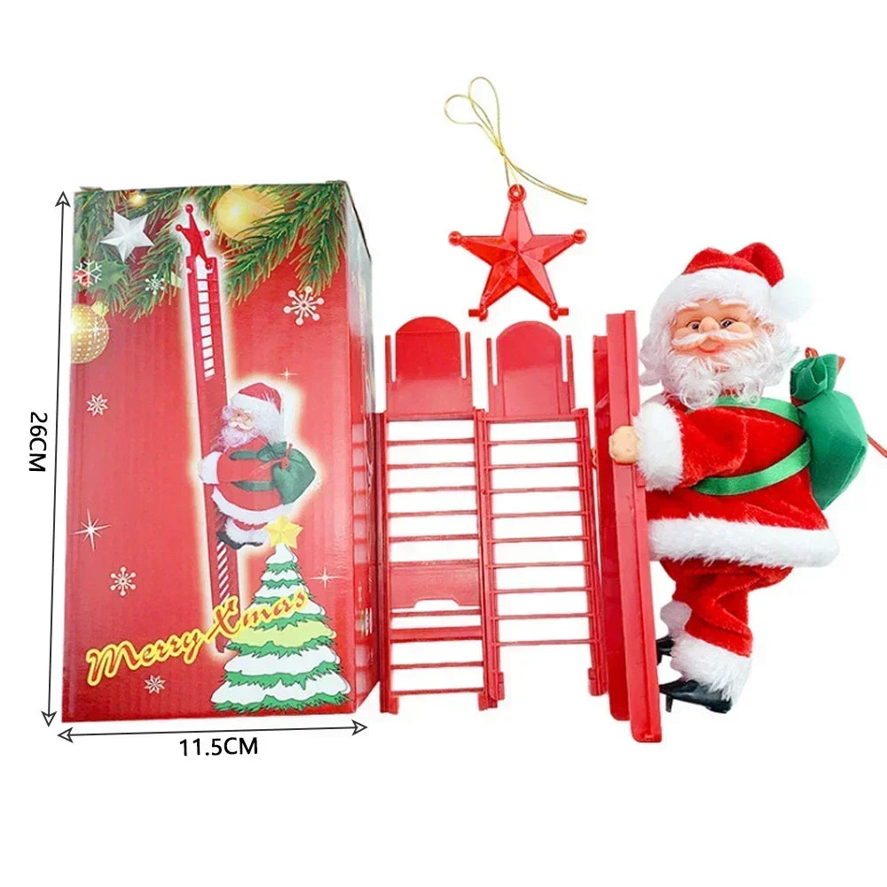 Electric Climbing Ladder Santa Claus Music Doll