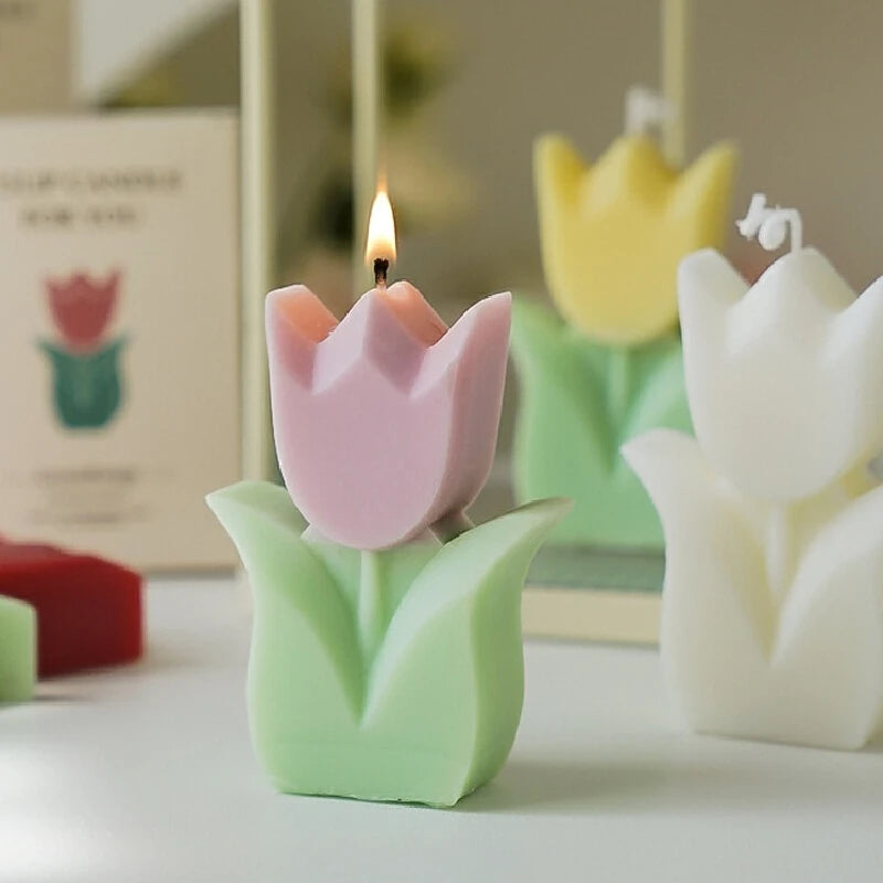 Cute Tulip Scented Candles, Simulated Plant Shapes