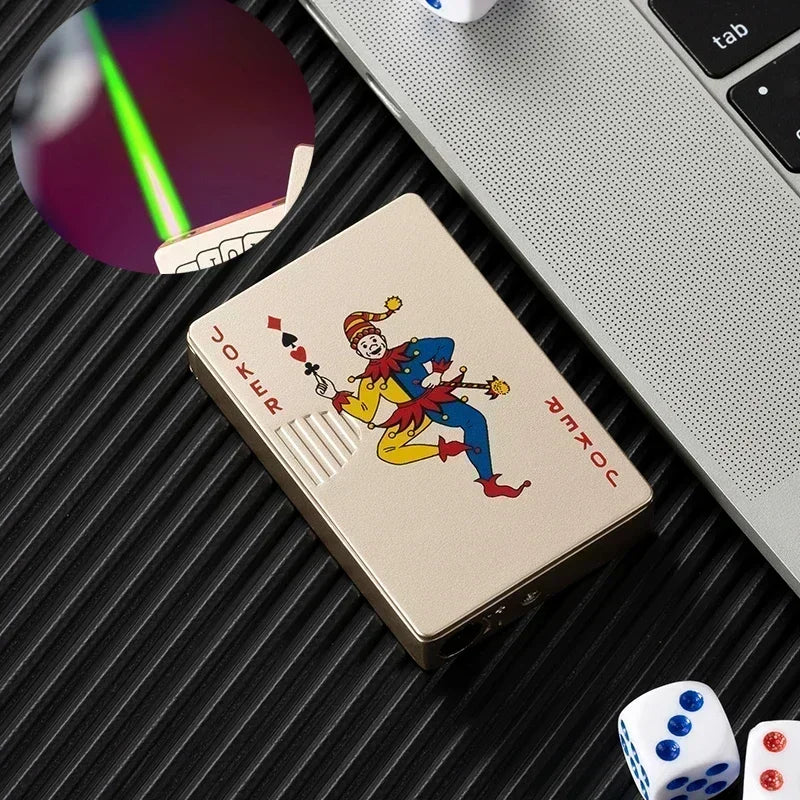 Creative Playing Cards Ace of Spades Lighter Butane Windproof Straight Metal Lighter
