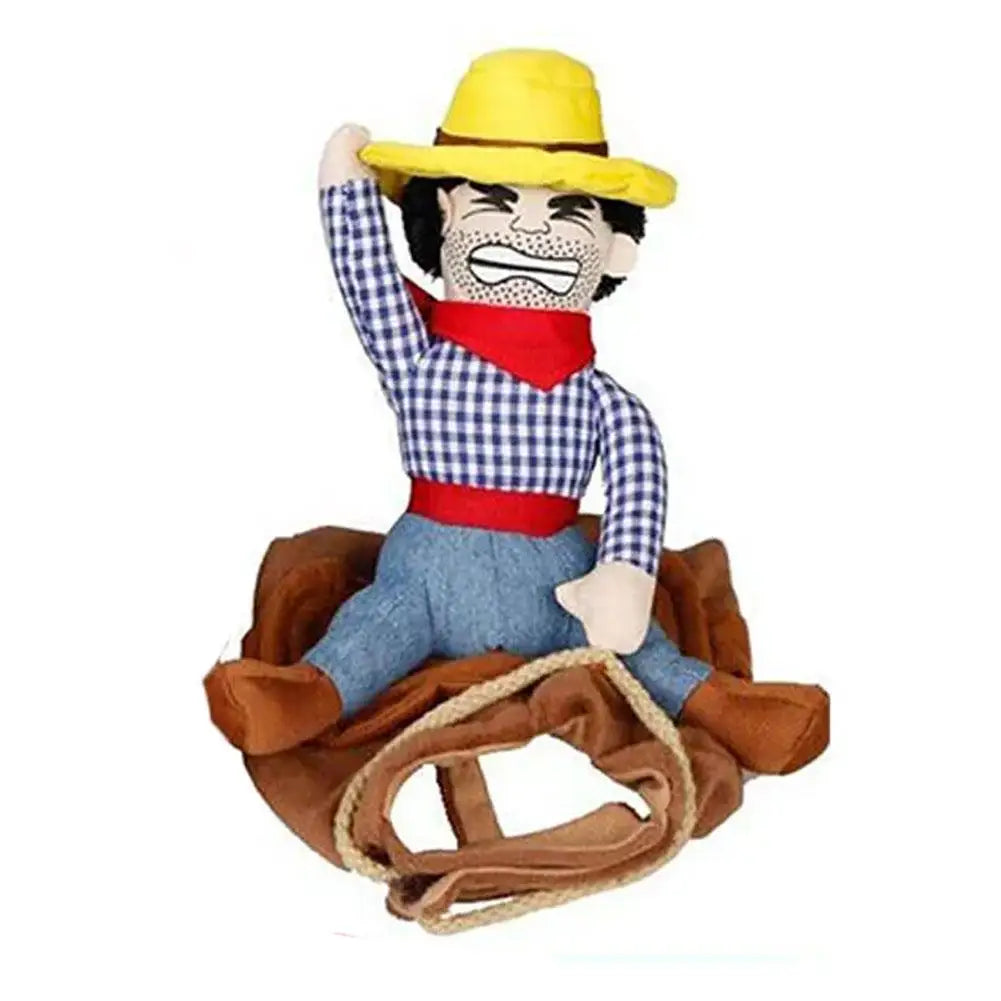 Pet Dog Cowboy Rider Clothes with Hat Cute Puppy Dogs Cosplay Costume