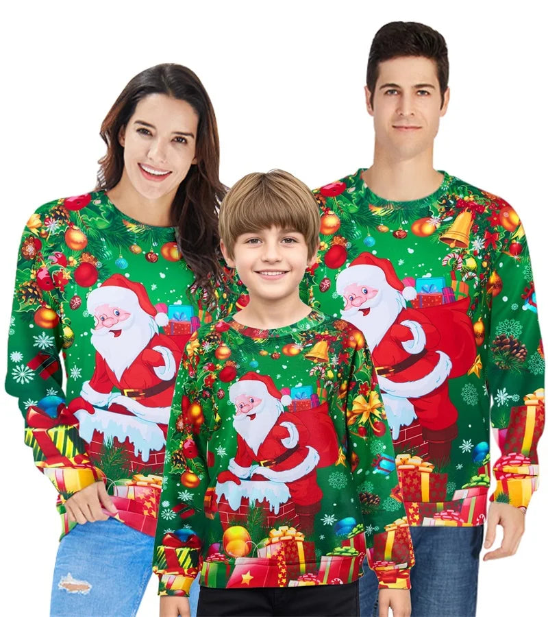 3D Print Funny Animal ELK Graphic Christmas Sweatshirt