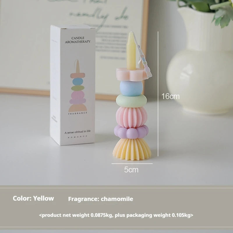 Cute Colored Cylindrical Shaped Aromatherapy Candles