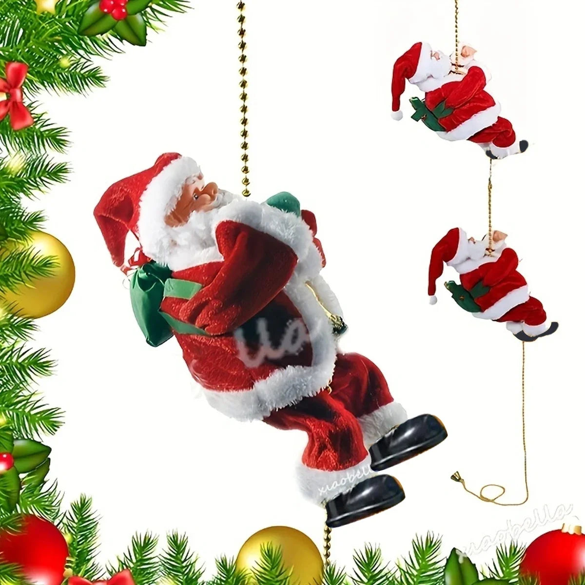 Climbing Beads, Climbing Rope, Santa Claus Doll, Christmas Decorations