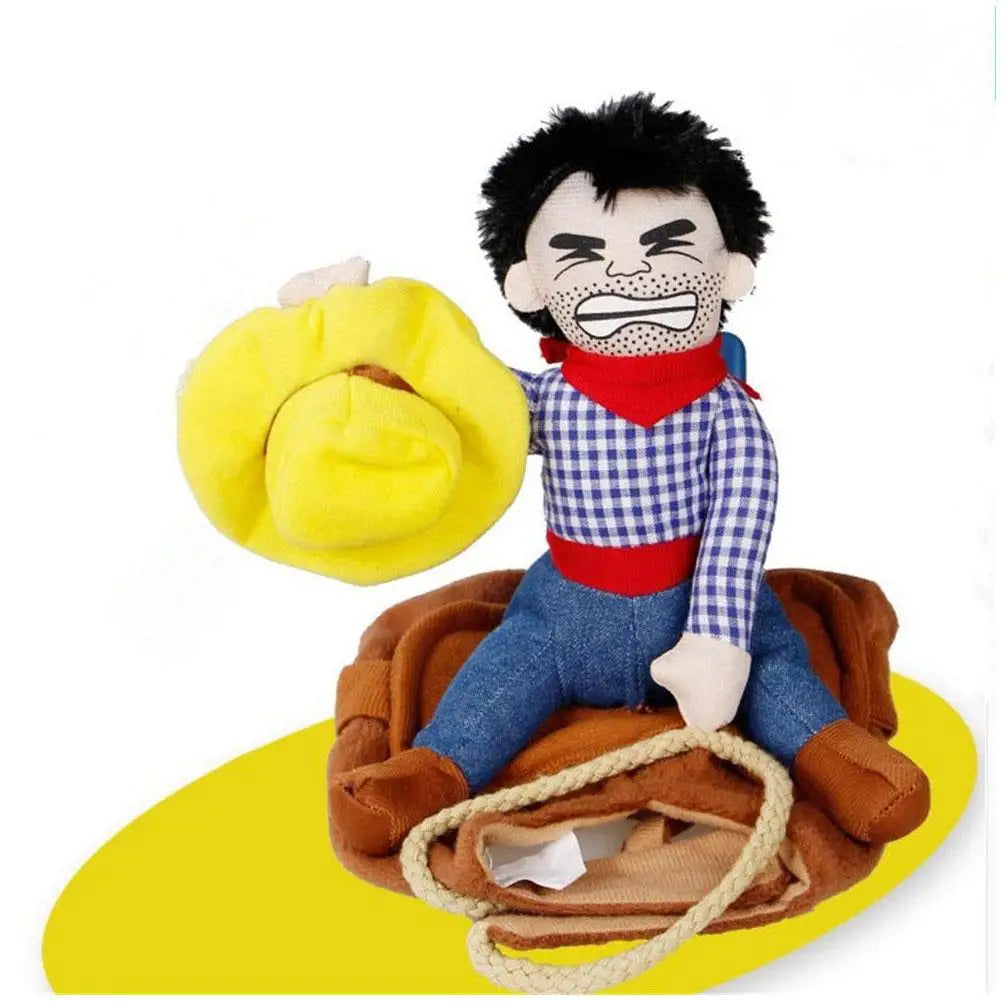 Pet Dog Cowboy Rider Clothes with Hat Cute Puppy Dogs Cosplay Costume