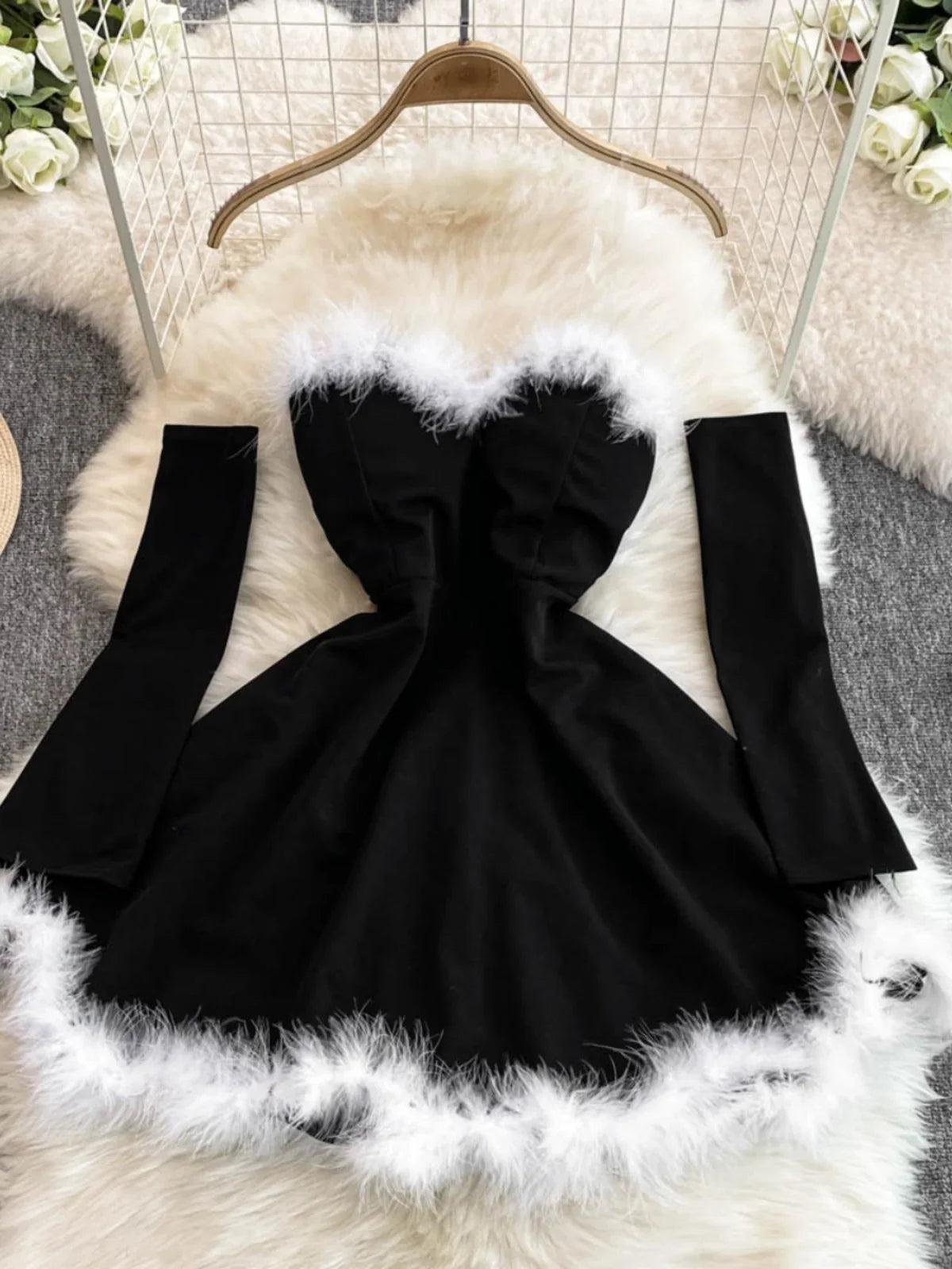 Women's Christmas Dress Sexy Low-cut Waist Ling Dress