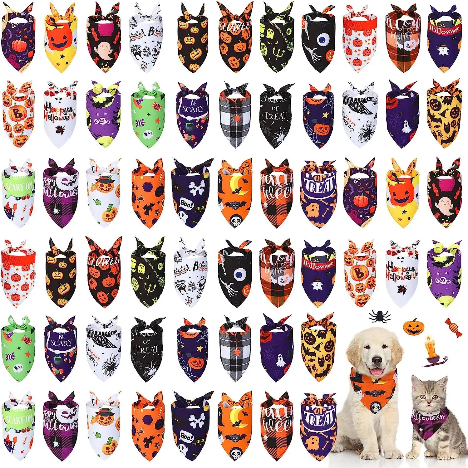 30 Pack Christmas Dog Bandana Fall Pets Scarf Triangle Bibs