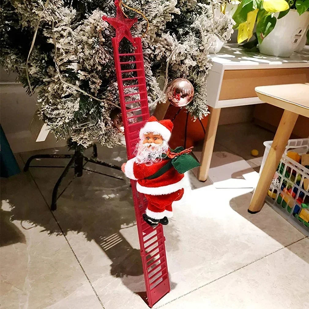 Electric Climbing Ladder Santa Claus Music Doll