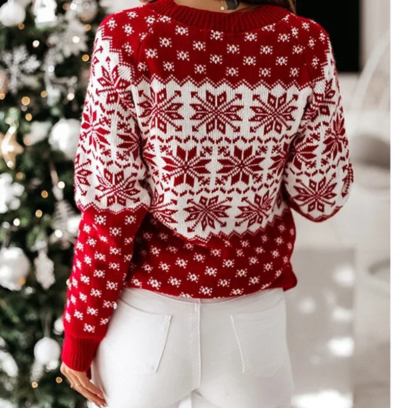 Winter Women Christmas Sweater Snowflake