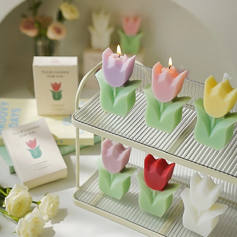 Cute Tulip Scented Candles, Simulated Plant Shapes