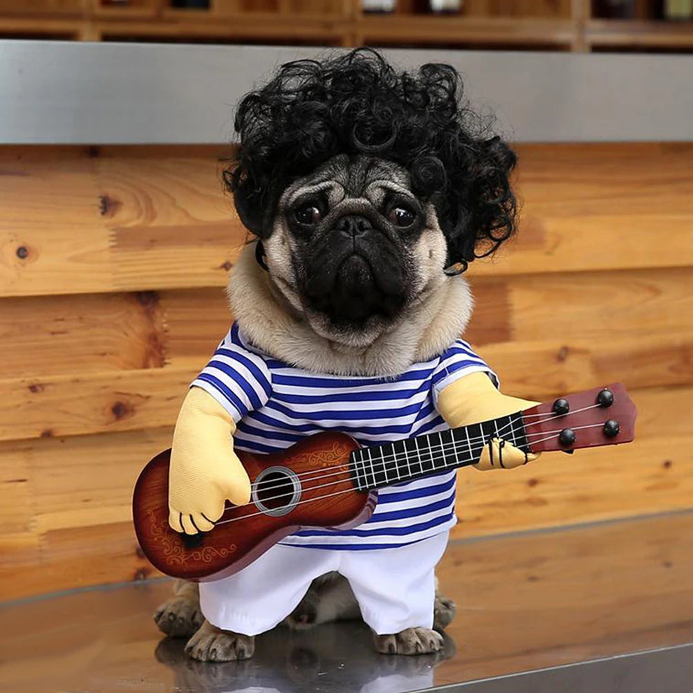 Guitar Playing Costume Pet Clothes Puppy Apparel Jacket