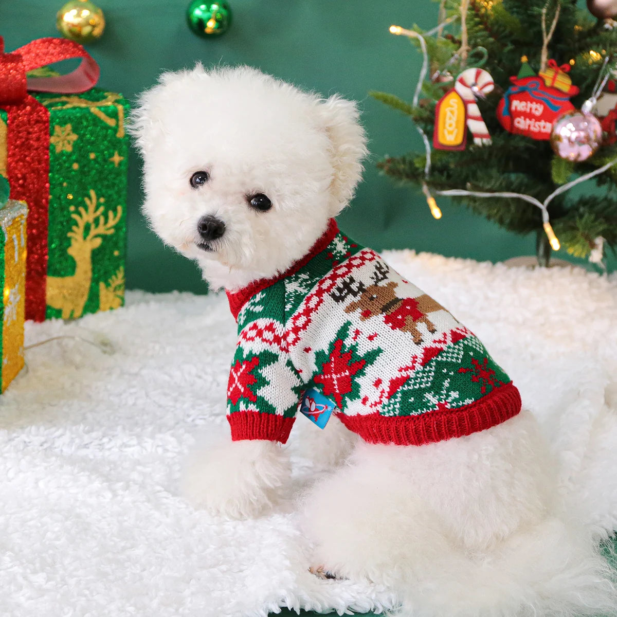 Pet Cute Christmas Rudolph Elk Sweater For Dog