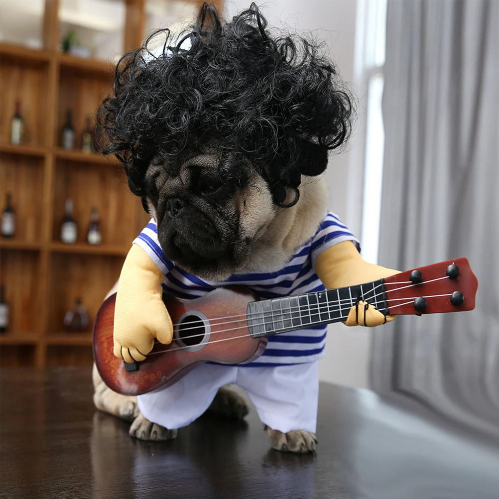 Guitar Playing Costume Pet Clothes Puppy Apparel Jacket