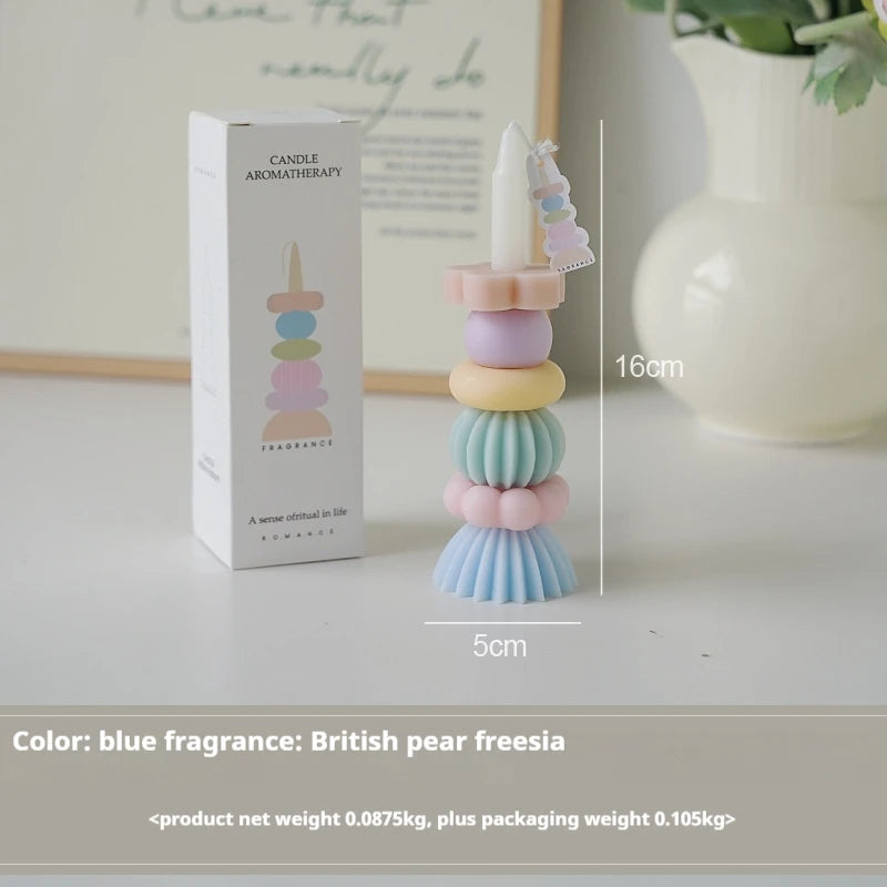 Cute Colored Cylindrical Shaped Aromatherapy Candles