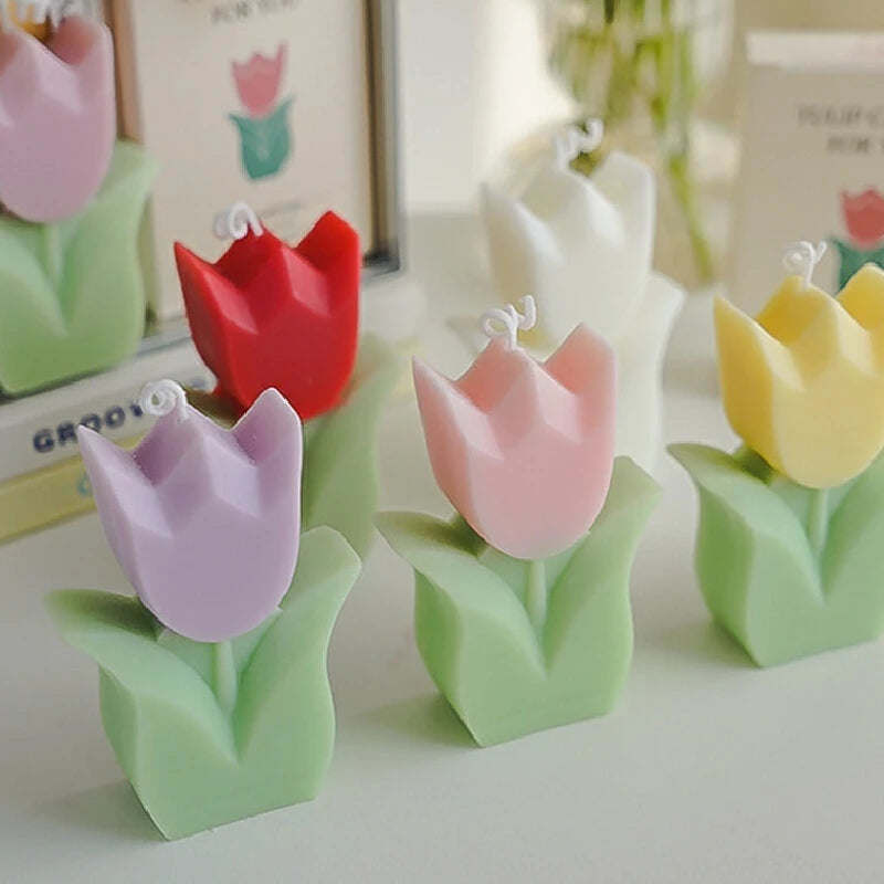 Cute Tulip Scented Candles, Simulated Plant Shapes