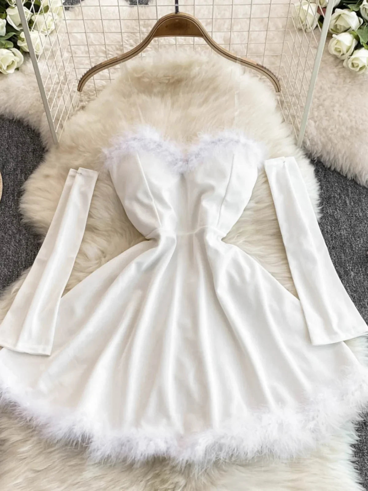 Women's Christmas Dress Sexy Low-cut Waist Ling Dress