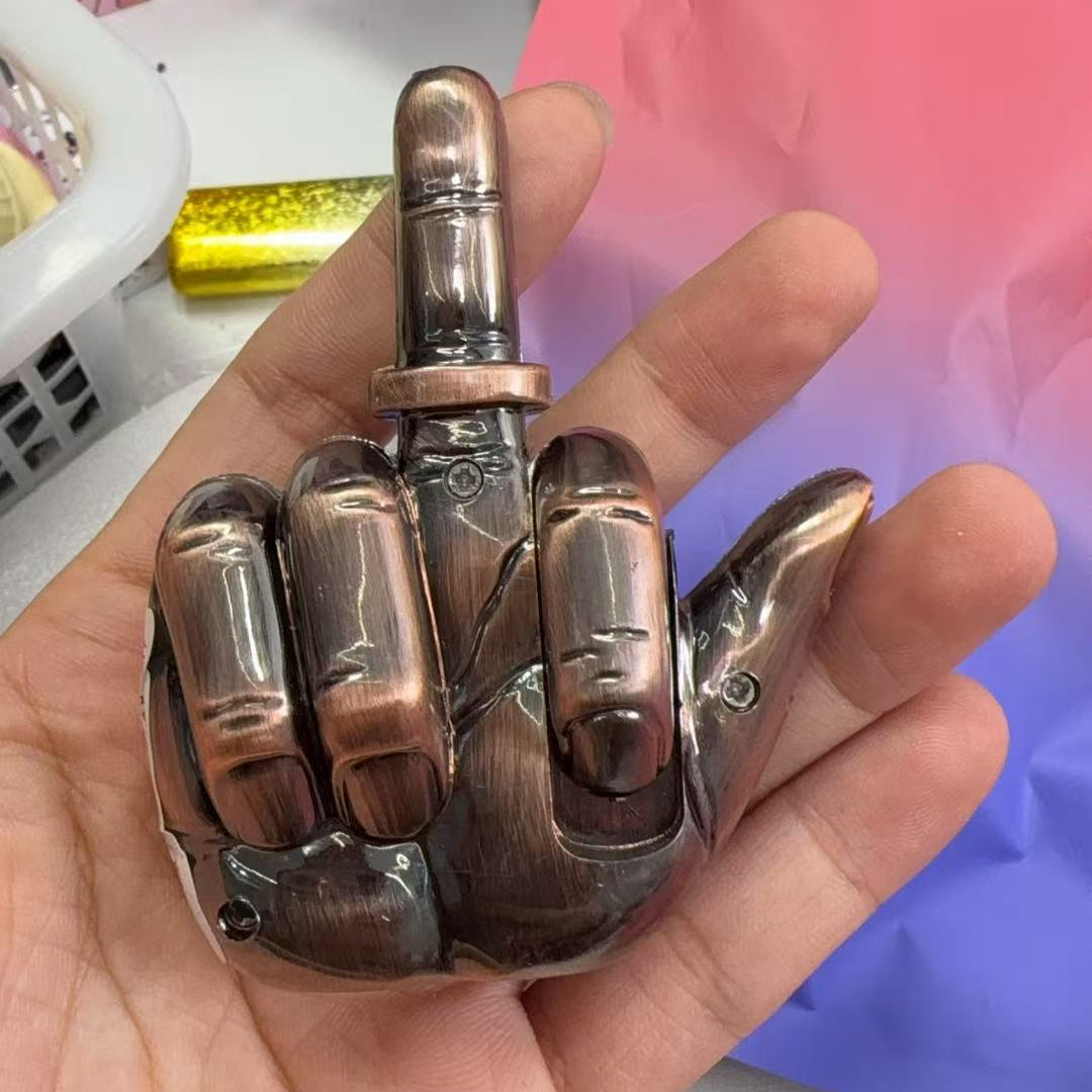 Funny Middle Finger Lighter - Refillable Novelty Windproof Torch