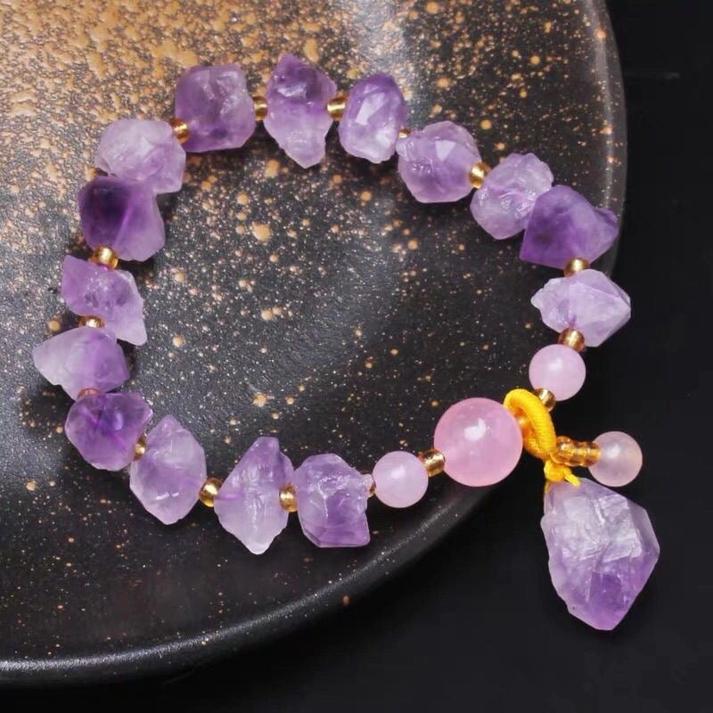 Natural Crystals Energy Multiplier Lucky Wealth Stone Bracelet