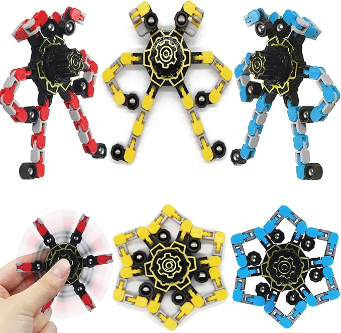 8Pcs Fidget Spinners Decompression Glow in The Dark, Fingertip Gyro DIY Deformable