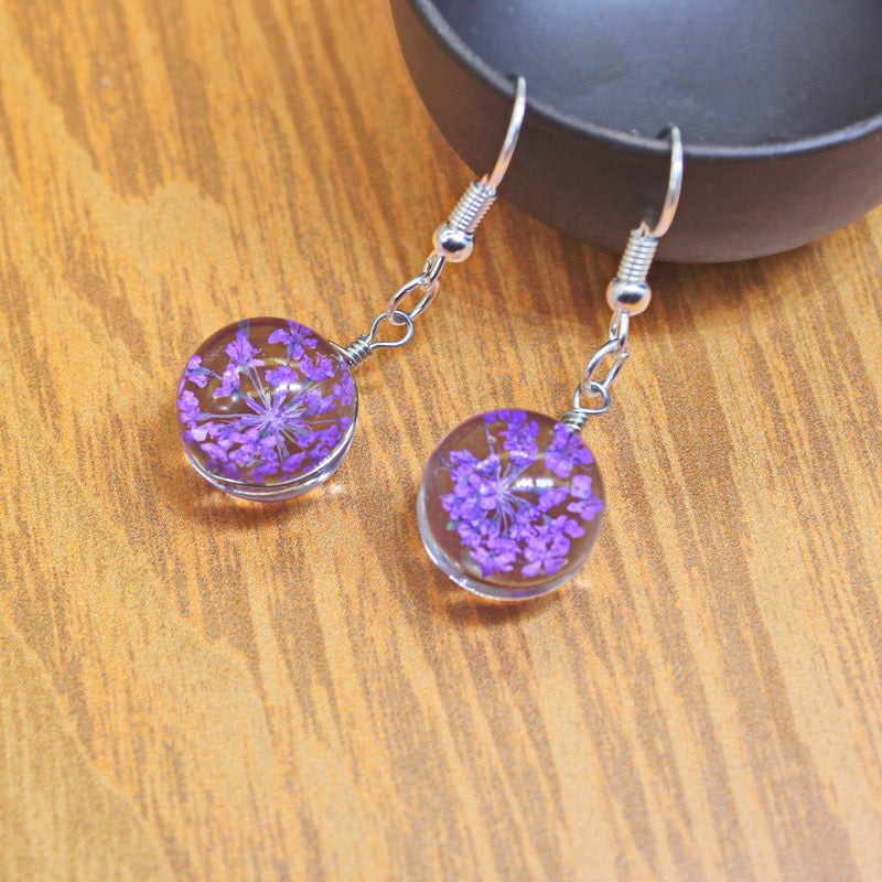 Pressed Flower Jewelry, Unique Resin Dried Flower