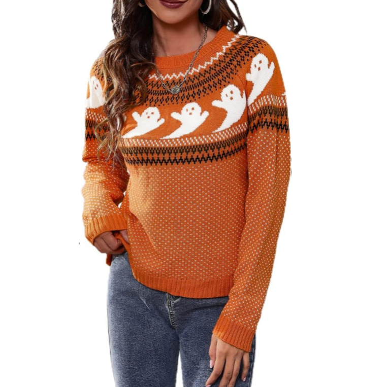 Women’s Casual Leopard Print Knitted Pullover Sweaters